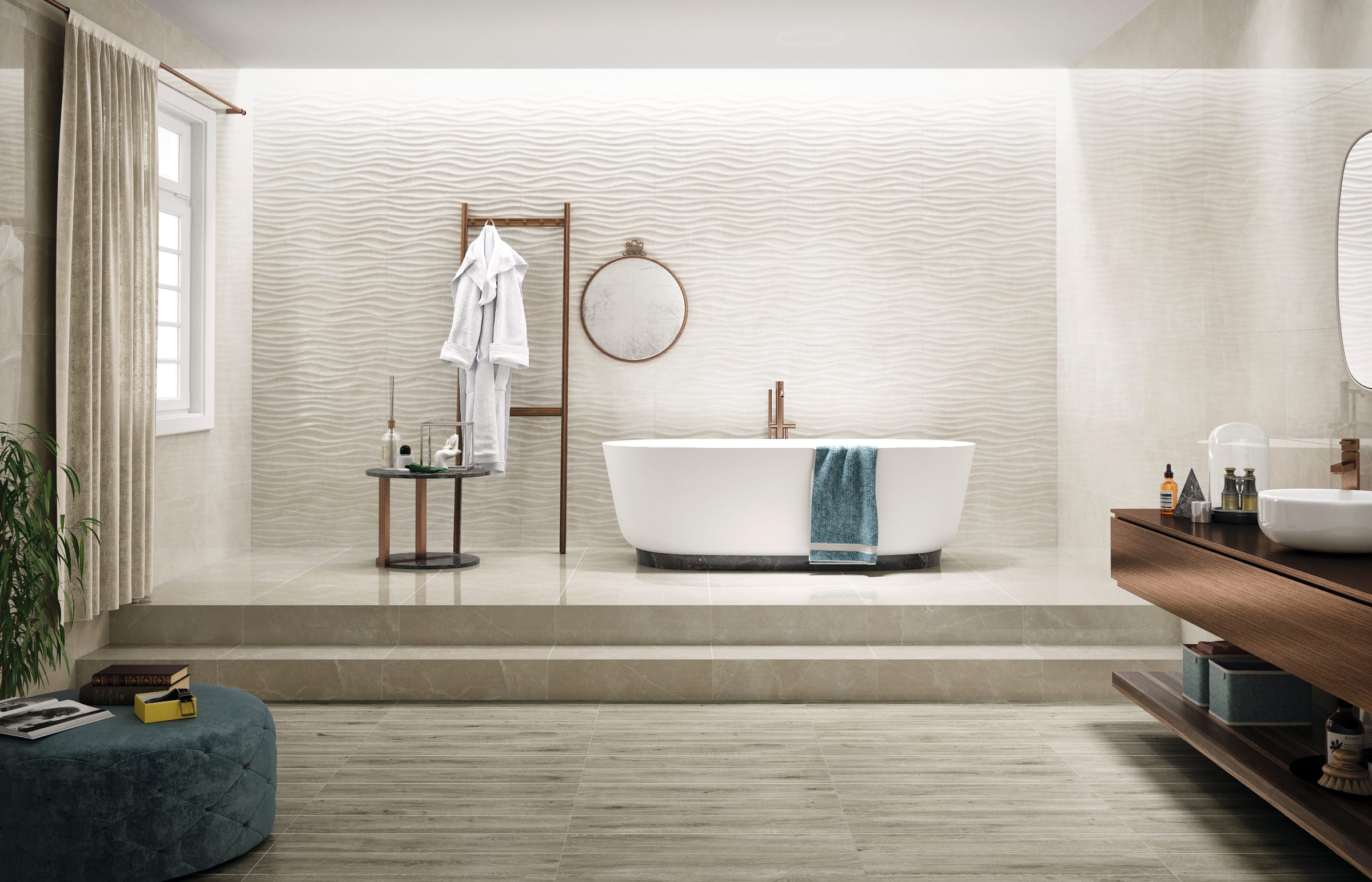 Marble Flux Shine White 45 × 119