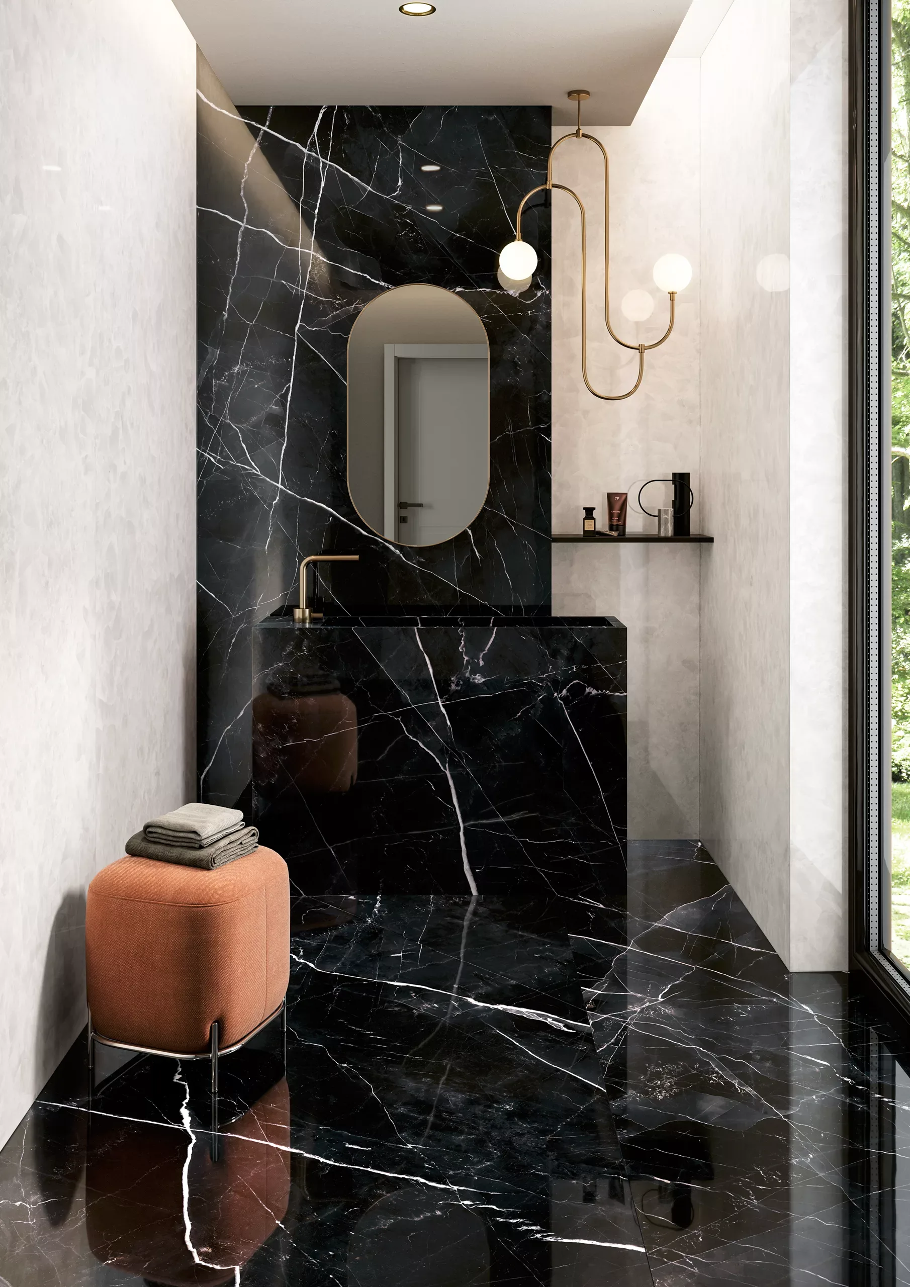 Tele Di Marmo Calacatta Black Full Lappato 90 × 180
