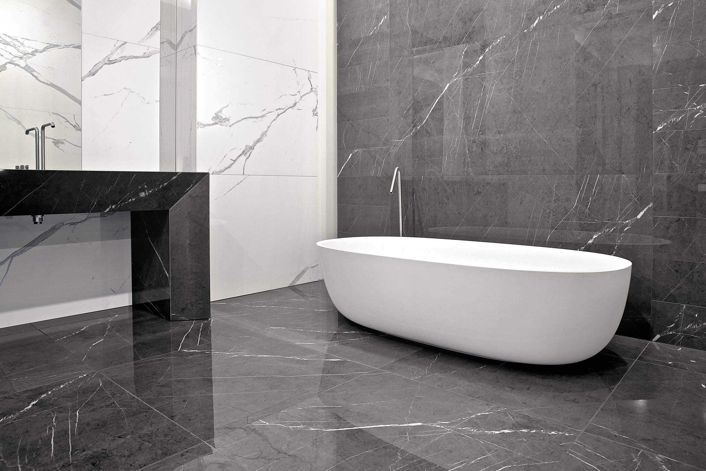 Marmoker Statuario Grigio 90×180 – Marmoker Grafite 90×180