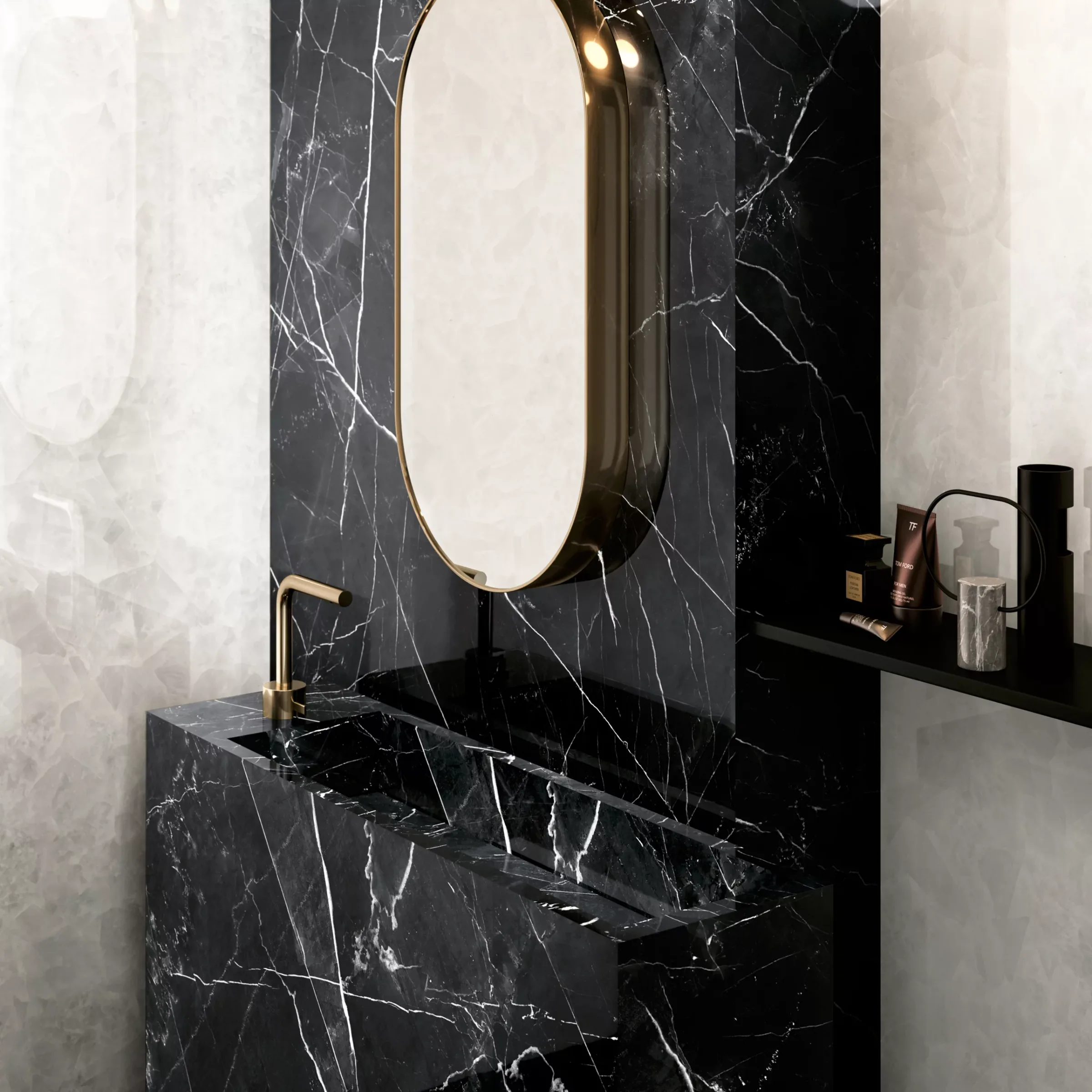 Tele Di Marmo Calacatta Black Full Lappato 90 × 180