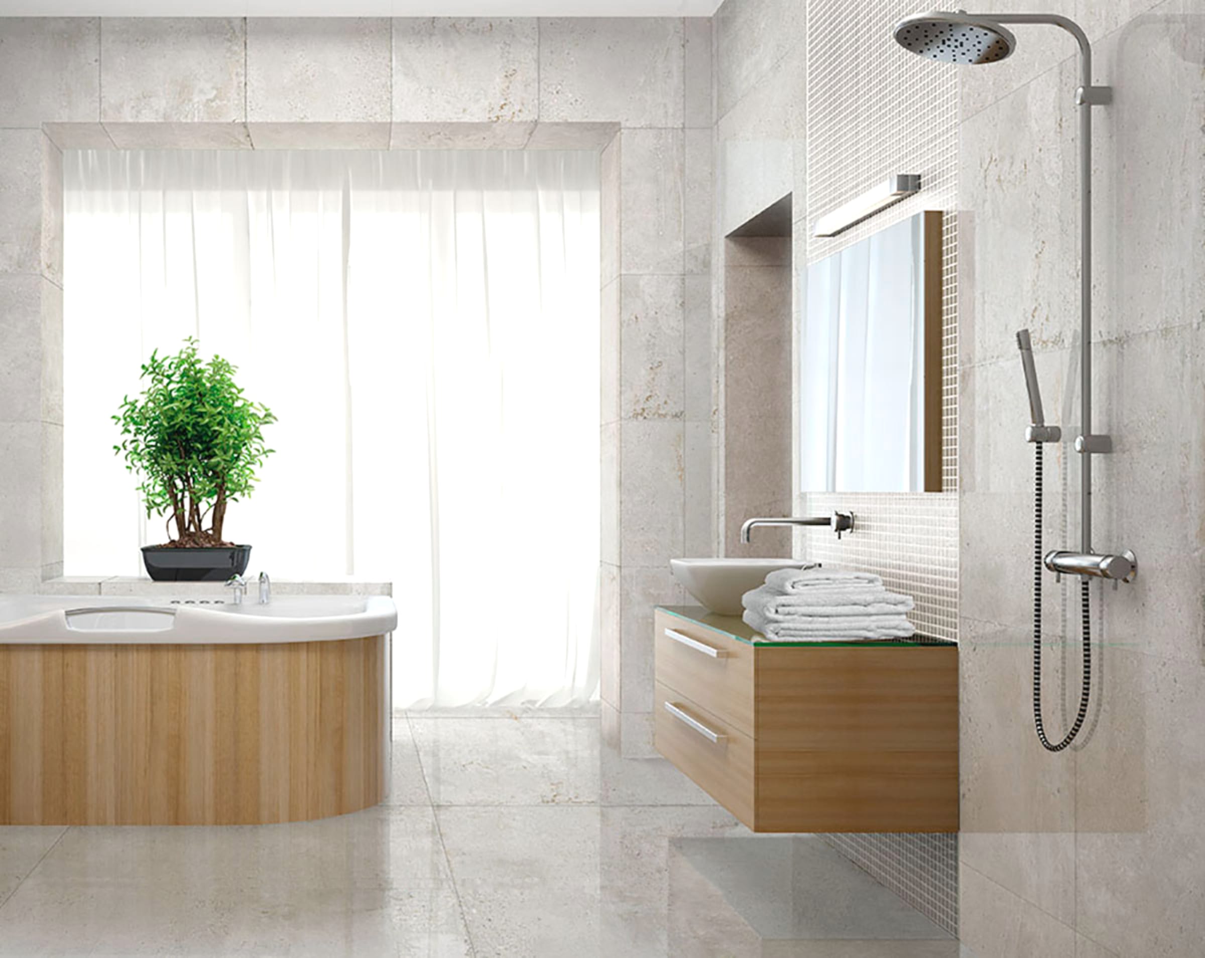 Stonecement White Glossy 120 × 120