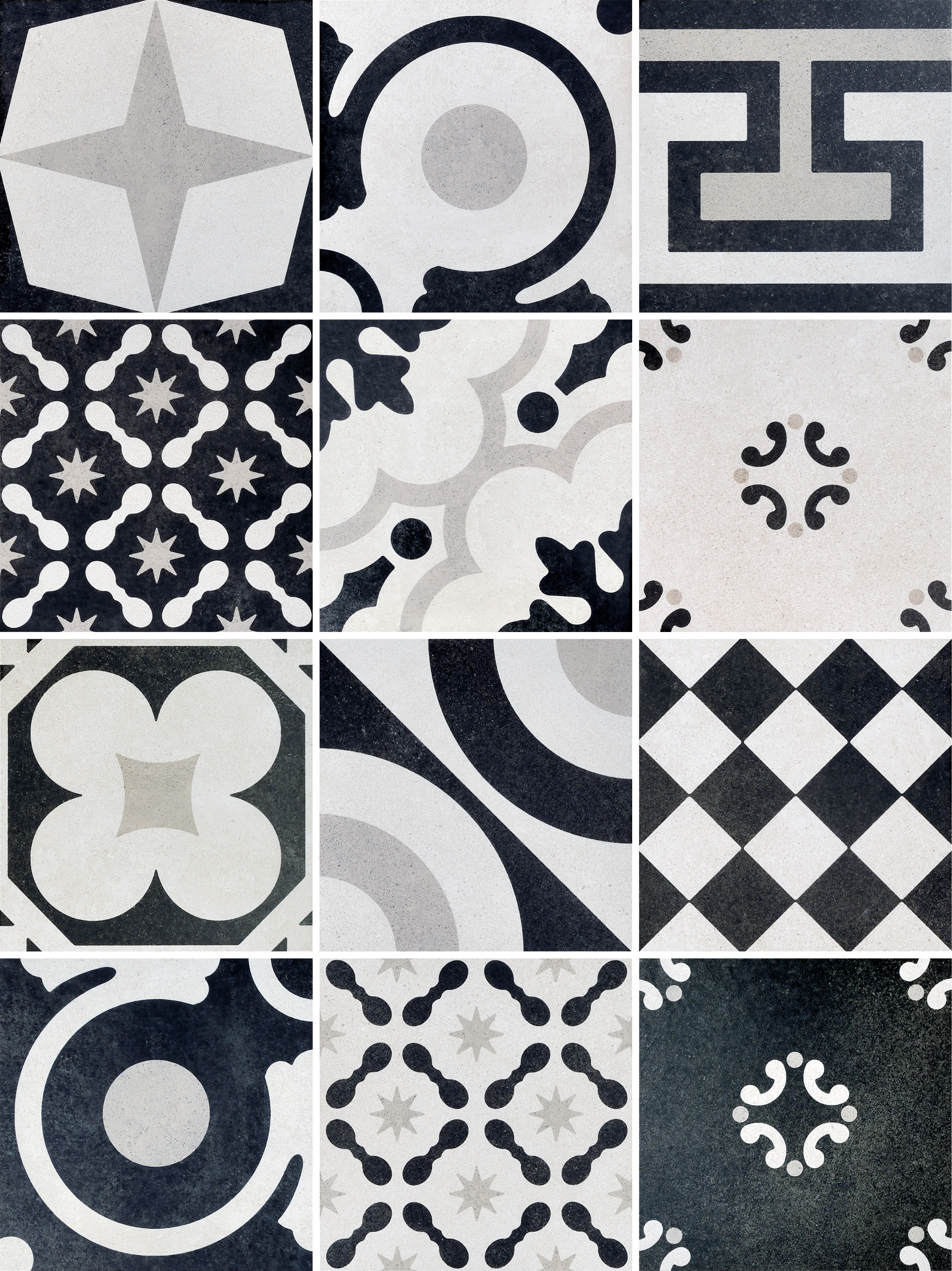 Cementine Black & White Mix 20 × 20